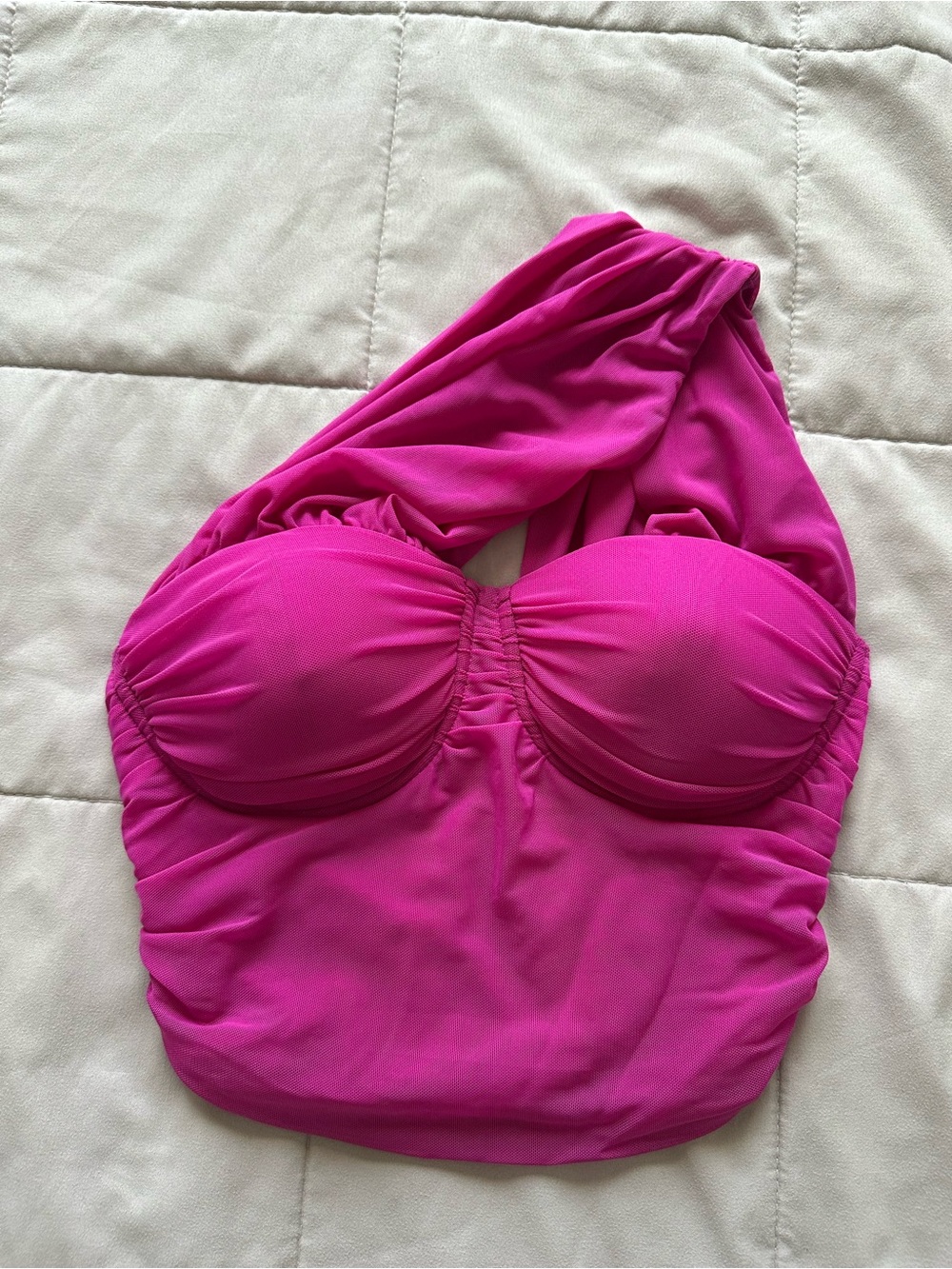 Hera Collection Bright Fuchsia One-Shoulder Swim Top